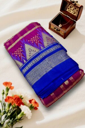 Checks Chaduranga Temple Cotton Silk Saree With Jari