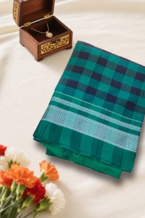 Ilkal handwoven mercerized cotton saree with traditional border and pallu