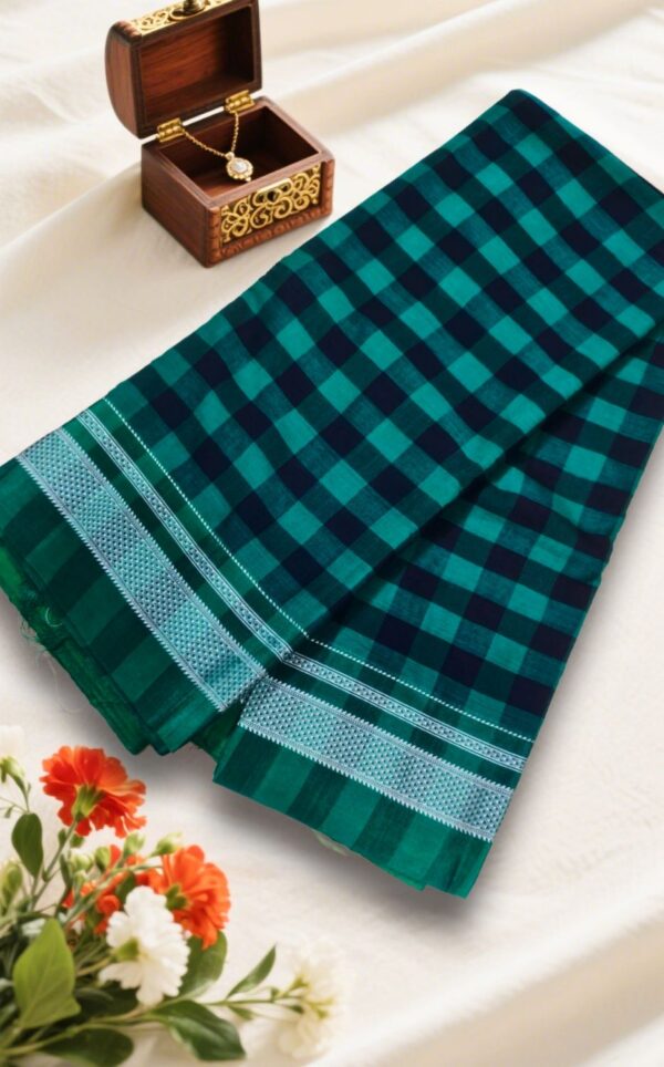 Ilkal handwoven mercerized cotton saree with traditional border and pallu