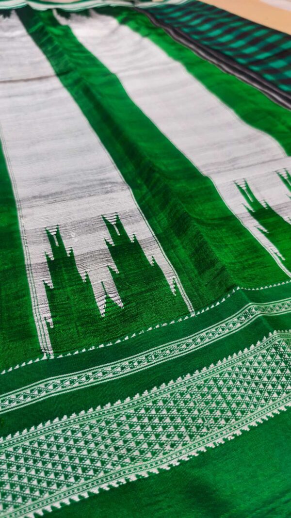 Ilkal handwoven mercerized cotton saree with traditional border and pallu