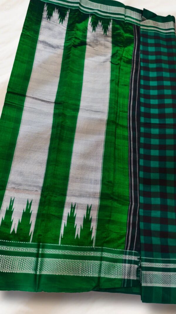 Ilkal handwoven mercerized cotton saree with traditional border and pallu