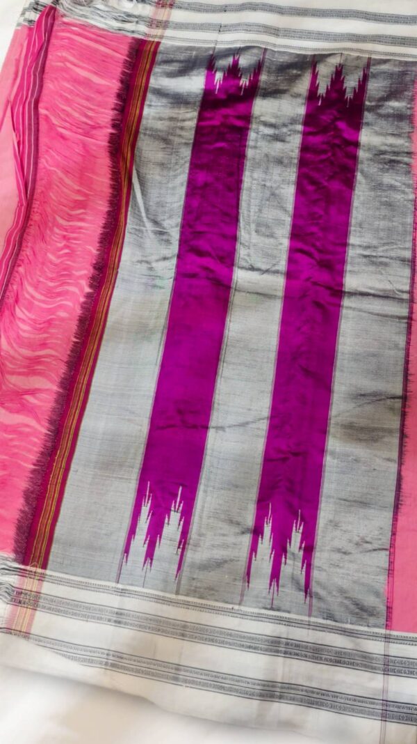 Ilkal cotton silk handloom saree with Gayatri and Chikki Paras border
