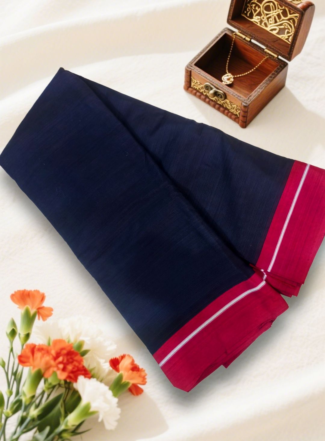 Ilkal cotton silk handloom saree with Gayatri and Chikki Paras border