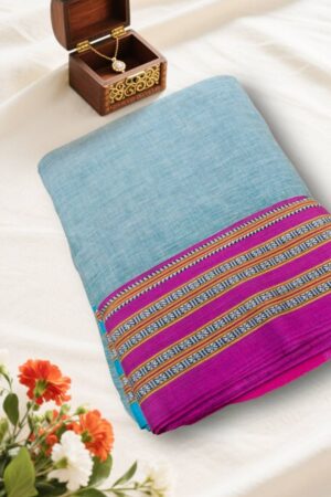 Ilkal cotton silk handloom saree with Gayatri and Chikki Paras border
