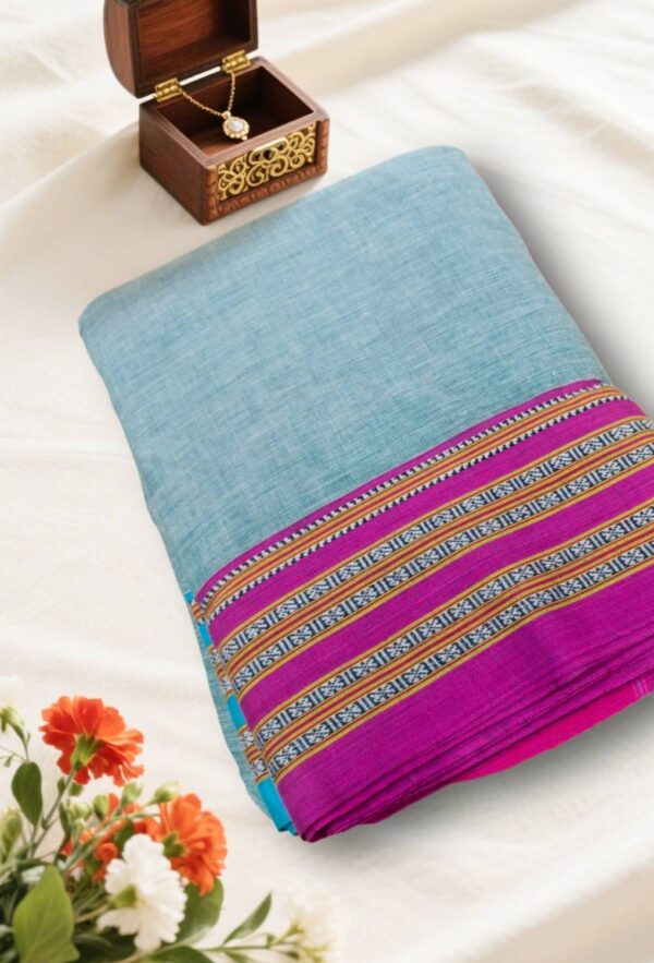 Ilkal cotton silk handloom saree with Gayatri and Chikki Paras border