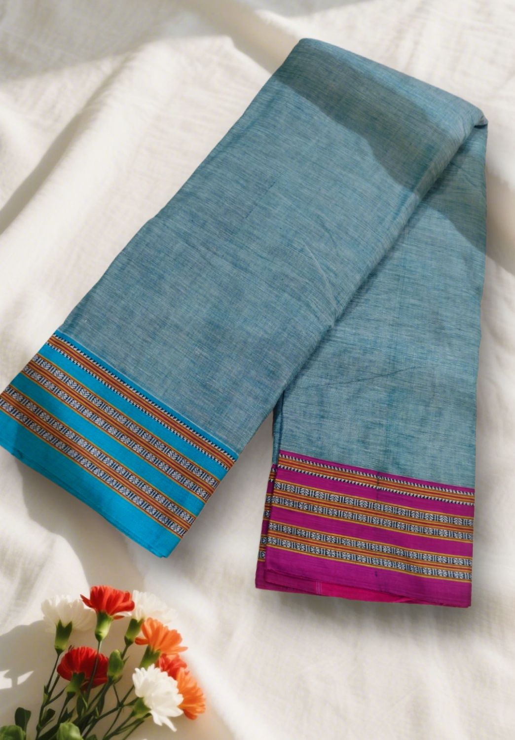 Ilkal cotton silk handloom saree with Gayatri and Chikki Paras border