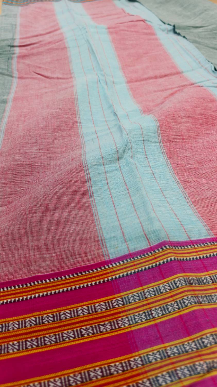 Ilkal cotton silk handloom saree with Gayatri and Chikki Paras border