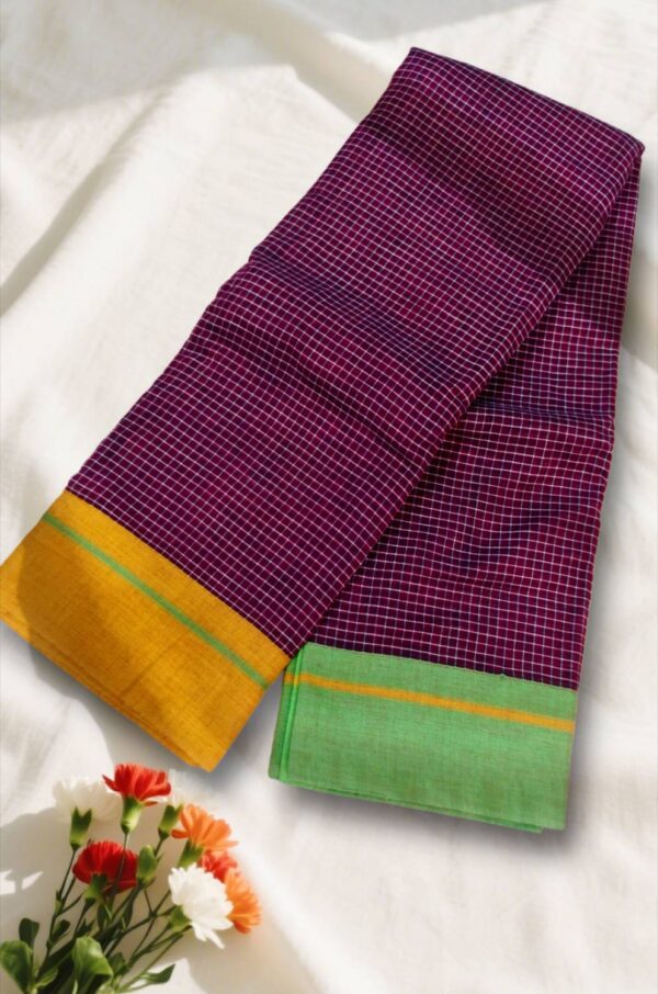 Traditional Patteda Anchu saree with elegant handloom design