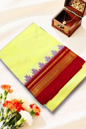 Ilkal handloom viscose cotton silk saree with Chikki Paras border