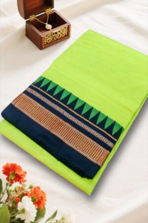 Ilkal handloom viscose cotton silk saree with Chikki Paras border