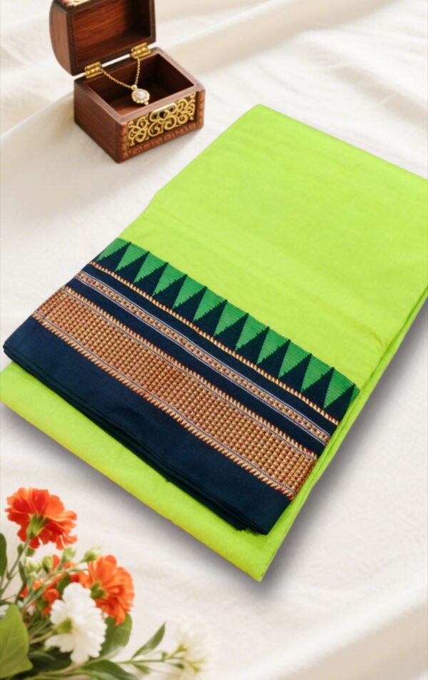 Ilkal handloom viscose cotton silk saree with Chikki Paras border