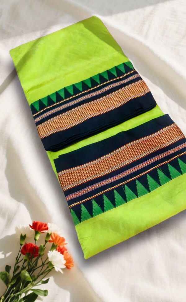 Ilkal handloom viscose cotton silk saree with Chikki Paras border