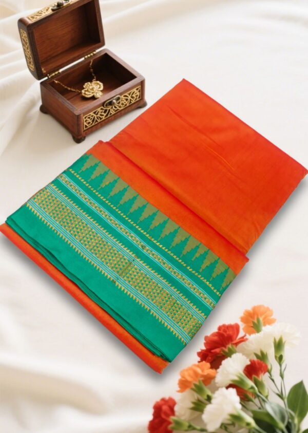 Ilkal handloom viscose cotton silk saree with Chikki Paras border