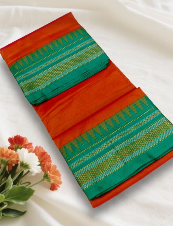 Ilkal handloom viscose cotton silk saree with Chikki Paras border