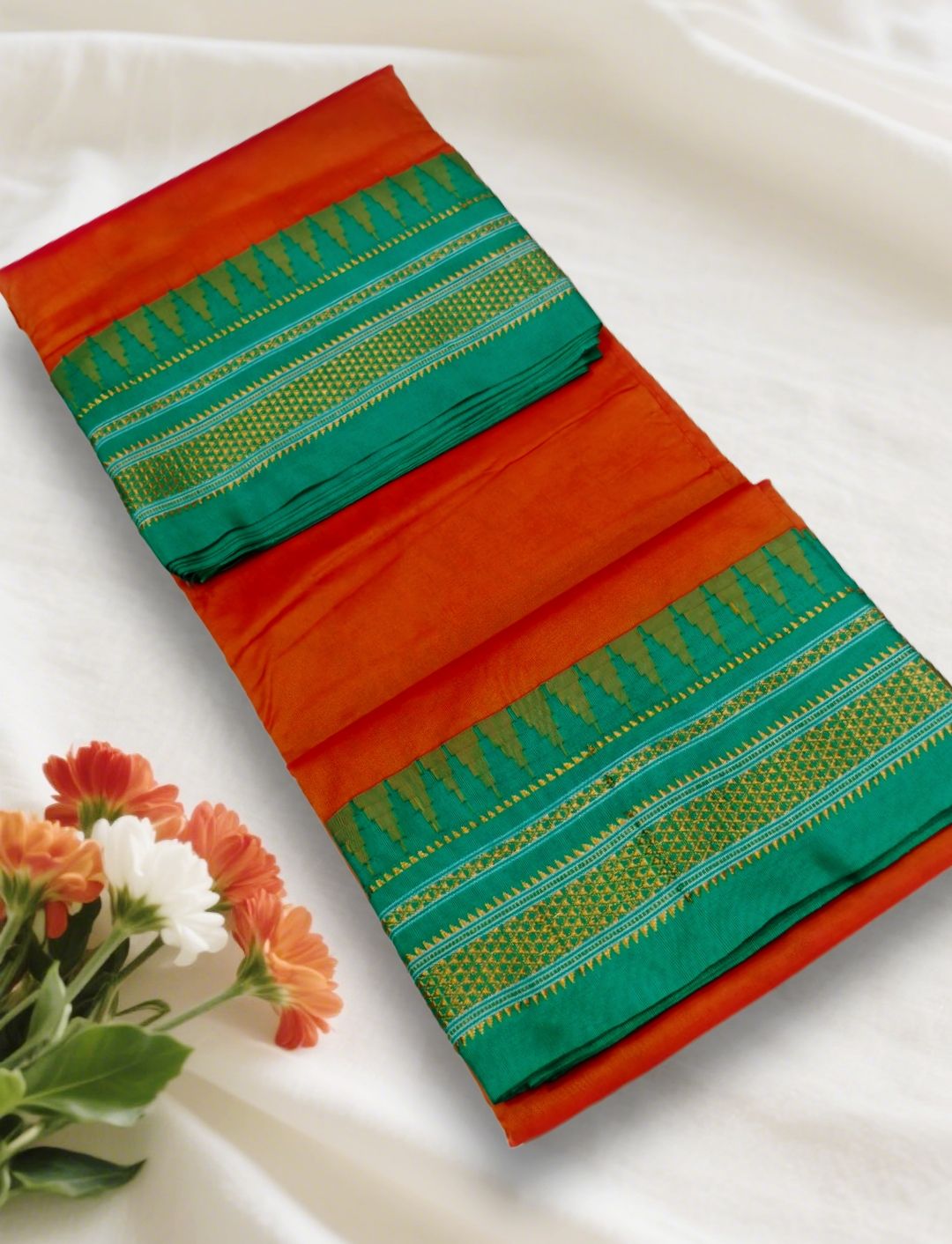 Ilkal handloom viscose cotton silk saree with Chikki Paras border