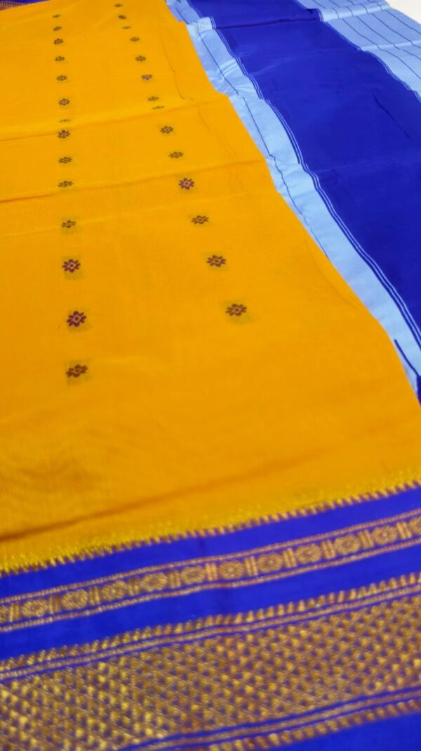 Ilkal butta cotton silk saree with temple border and pallu