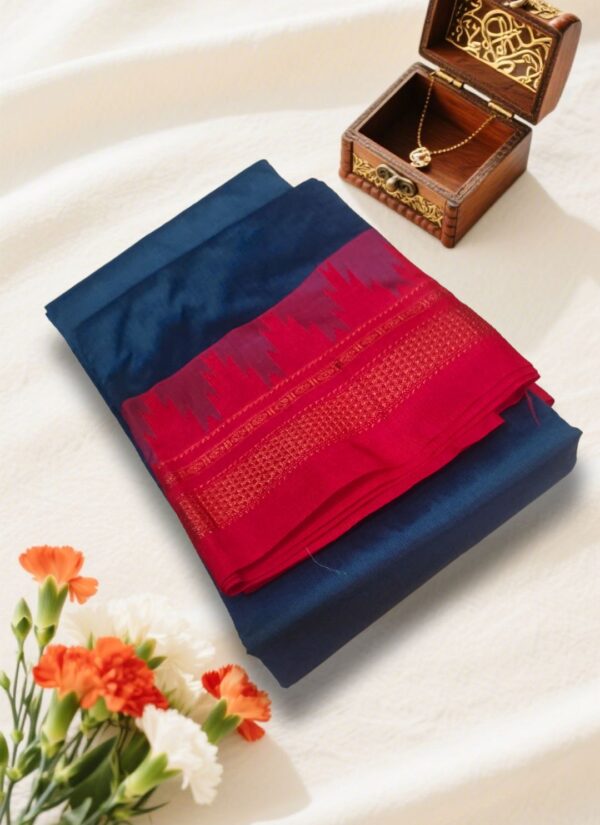 Ilkal handloom viscose cotton silk saree with Chikki Paras border