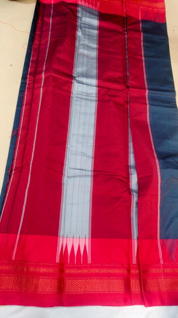 Ilkal handloom viscose cotton silk saree with Chikki Paras border