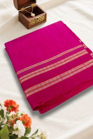 Ilkal cotton silk handloom saree with Gayatri and Chikki Paras border