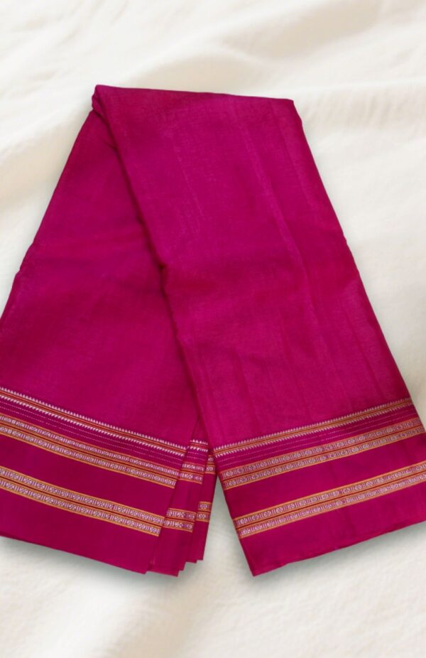 Ilkal cotton silk handloom saree with Gayatri and Chikki Paras border