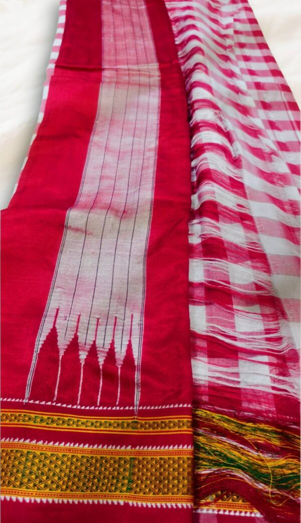 Ilkal handwoven mercerized cotton saree with traditional border and pallu