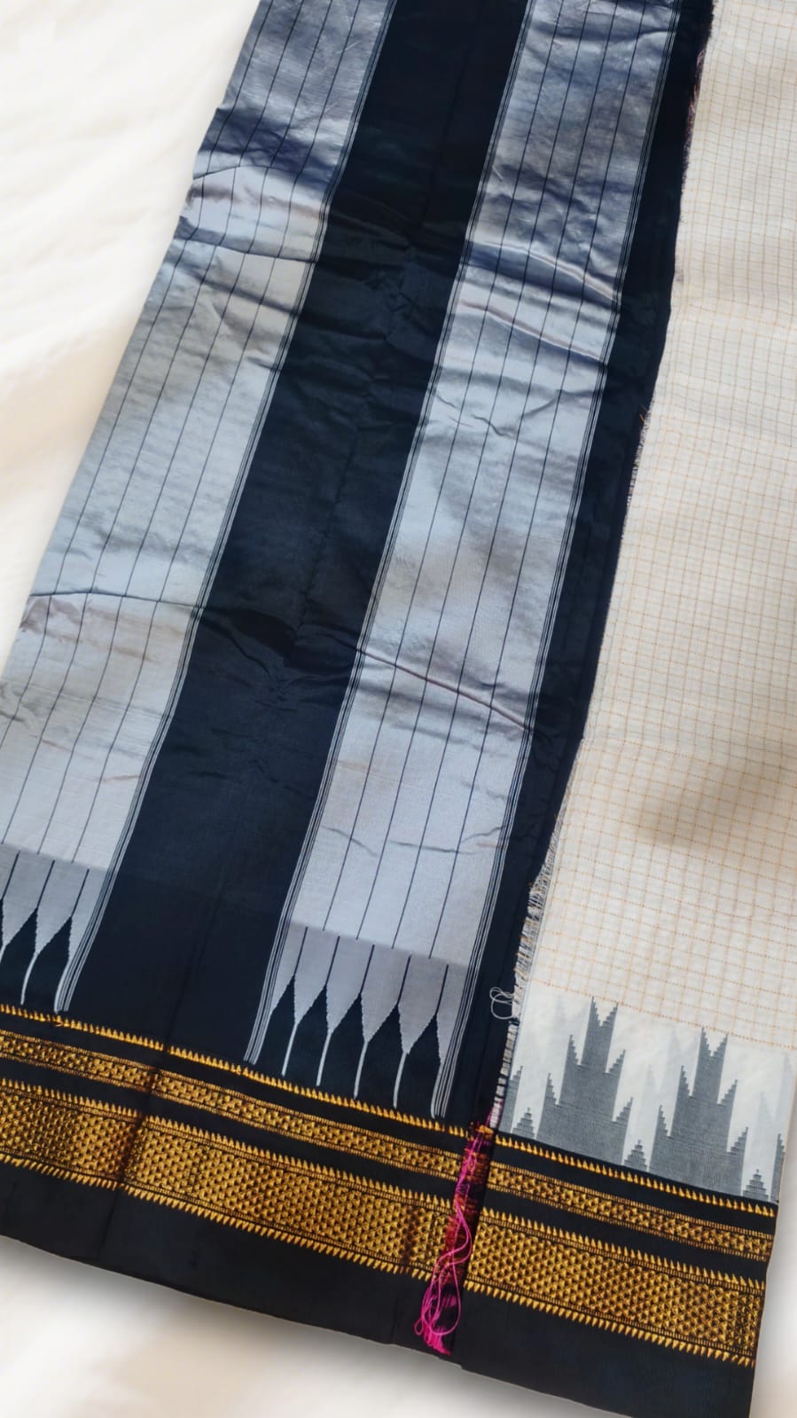 Ilkal Checks Chaduranga Temple Saree