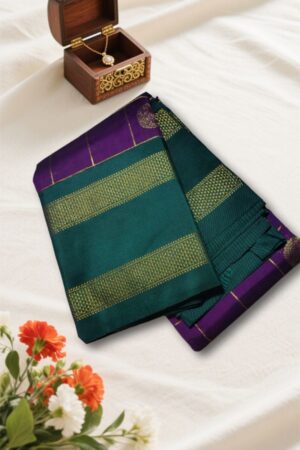 Magenta Pure Zari Butta Ilkal Silk Saree