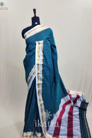 Pin-Check Windowpane Ilkal Saree