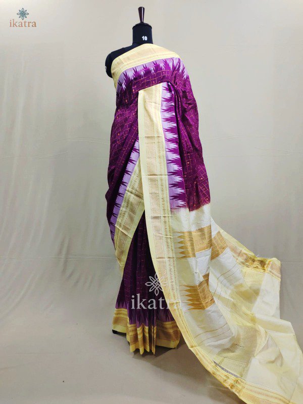 Temple Border Zari Checks With Butta Saree - Image 2