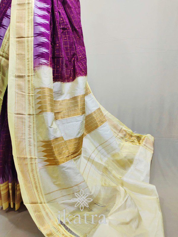 Temple Border Zari Checks With Butta Saree - Image 4