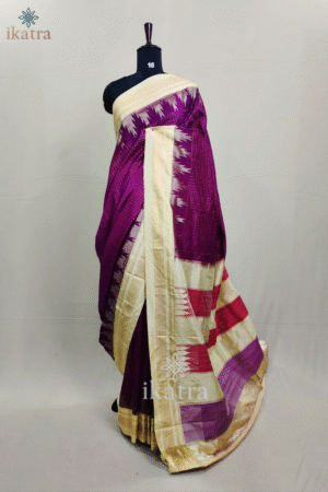 Purple Colour Saree Temple with Jari Chadurang Ilkal Saree – Super Quality Mercerised Cotton