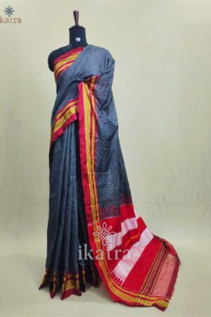 Gray checks Tradional Ilkal Saree With Chikki Paras Border | ikatra