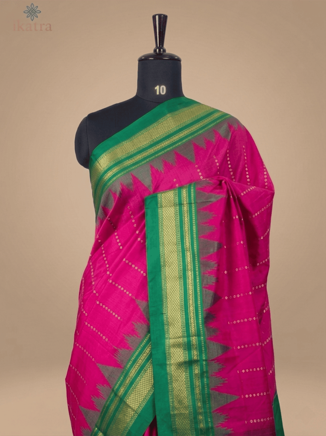 Borderless with Horizontal Jeri Line Ilkal Saree – Cotton Silk with Tope Pallu - Image 2
