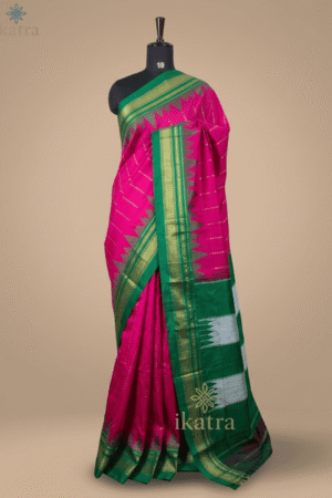 Borderless with Horizontal Jeri Line Ilkal Saree – Cotton Silk with Tope Pallu