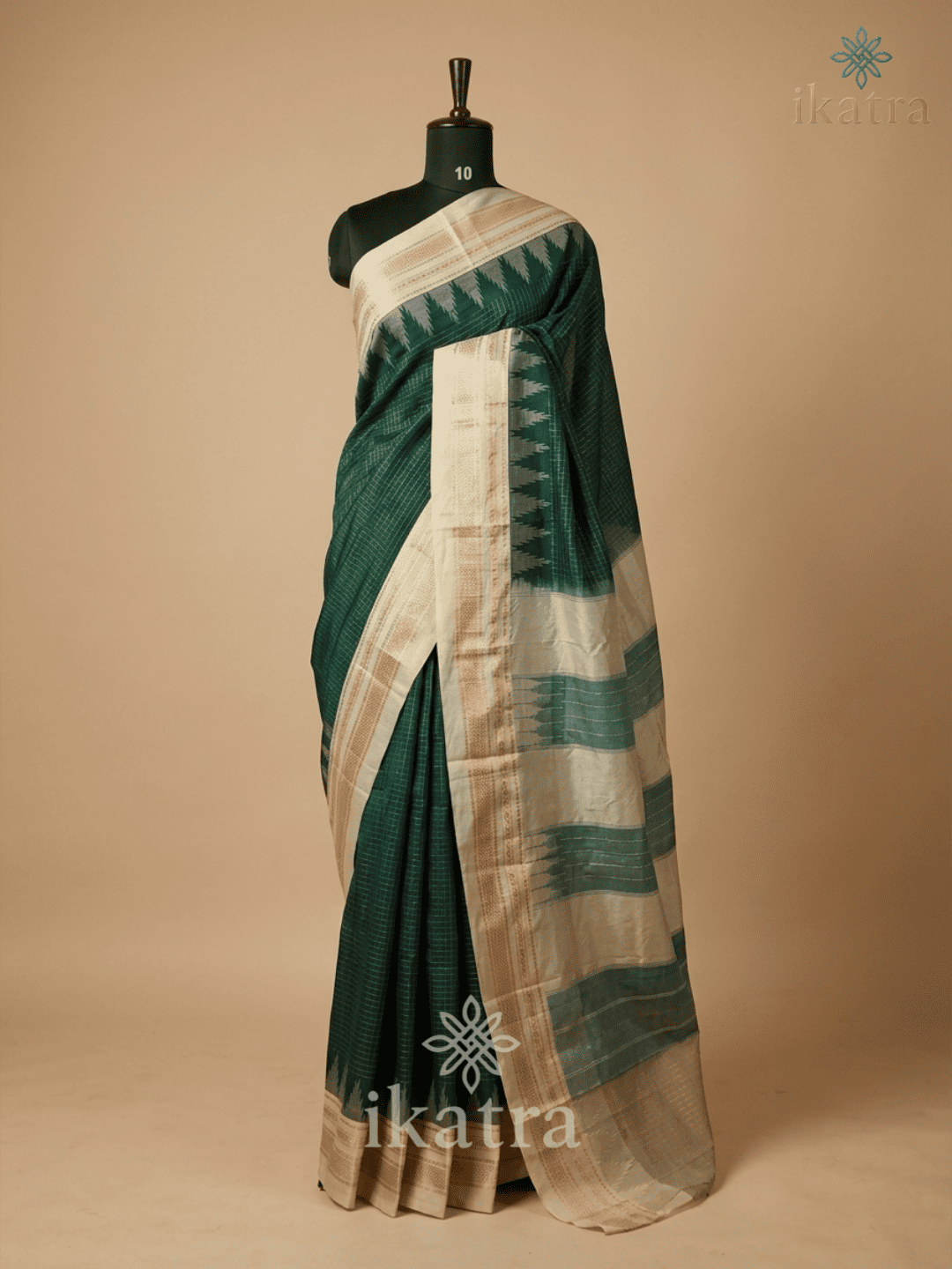 Green Colour Saree Temple with Jari Chadurang Ilkal Saree – Super Quality Mercerised Cotton