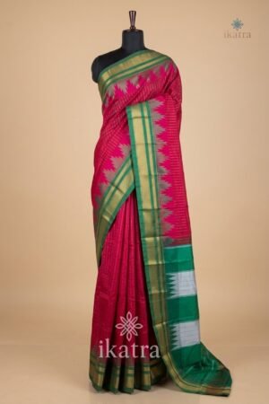 Green and Red Temple with Chadurang Ilkal Saree – Super Quality
