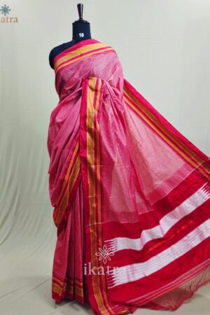 Red alAnd Pink Checks Tradional Ilkal Saree With Chikki Paras Boder | ikatra