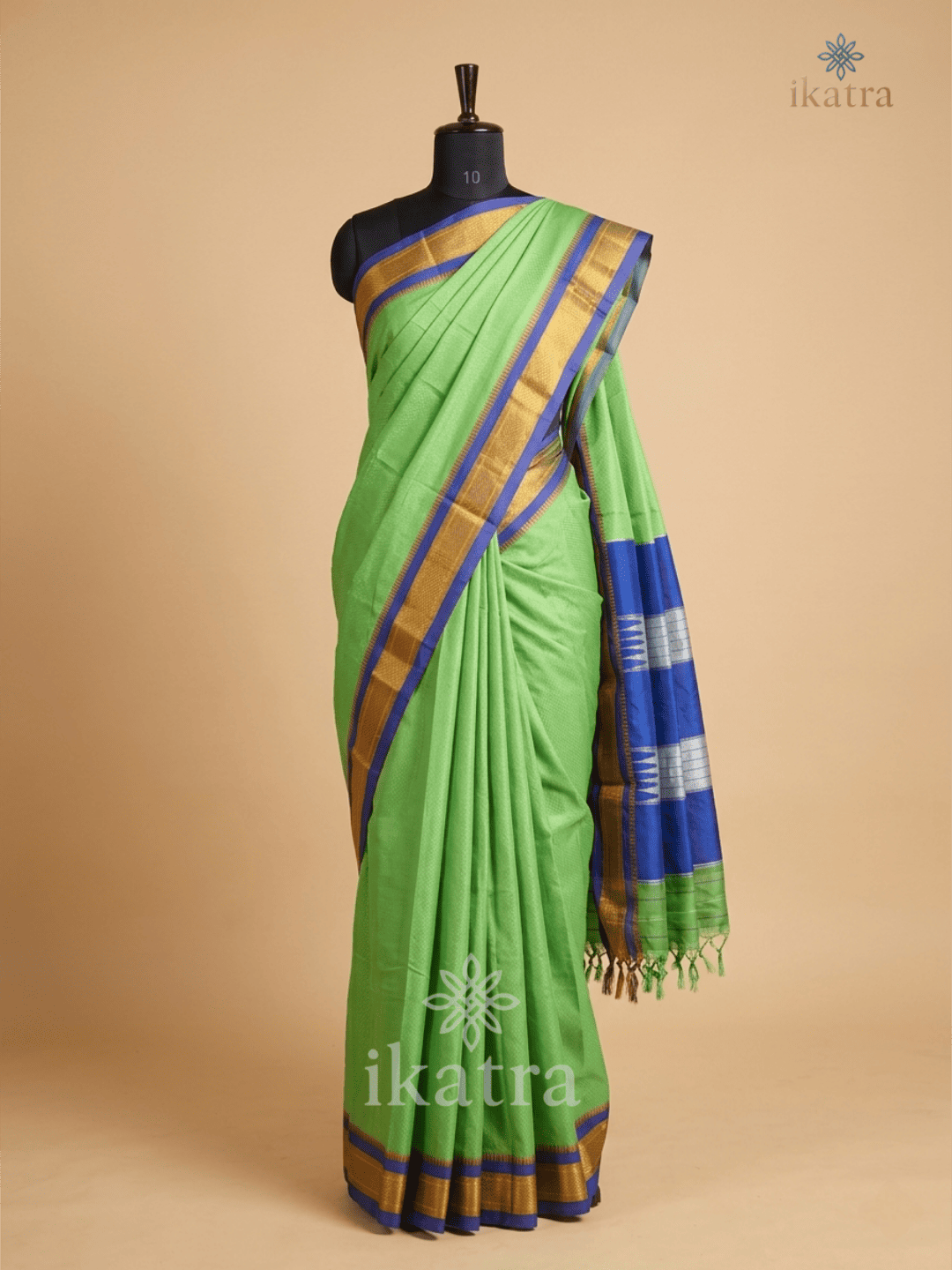 Special White Ilkal Khun Saree with Tope Pallu