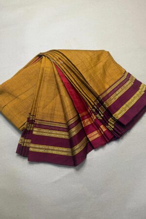 Handloom Ilkal Special Gayatri Saree – Viscose by Cotton with Silk Pallu