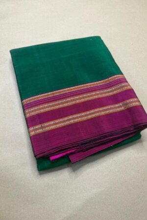 Pure Handloom Ilkal Special Gayatri Saree – Viscose by Cotton with Silk Pallu