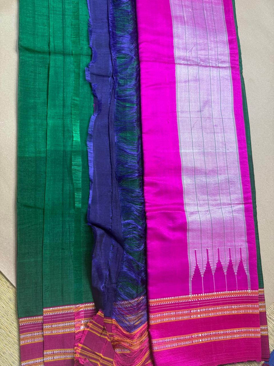 Pure Handloom Ilkal Special Gayatri Saree – Viscose by Cotton with Silk Pallu - Image 4