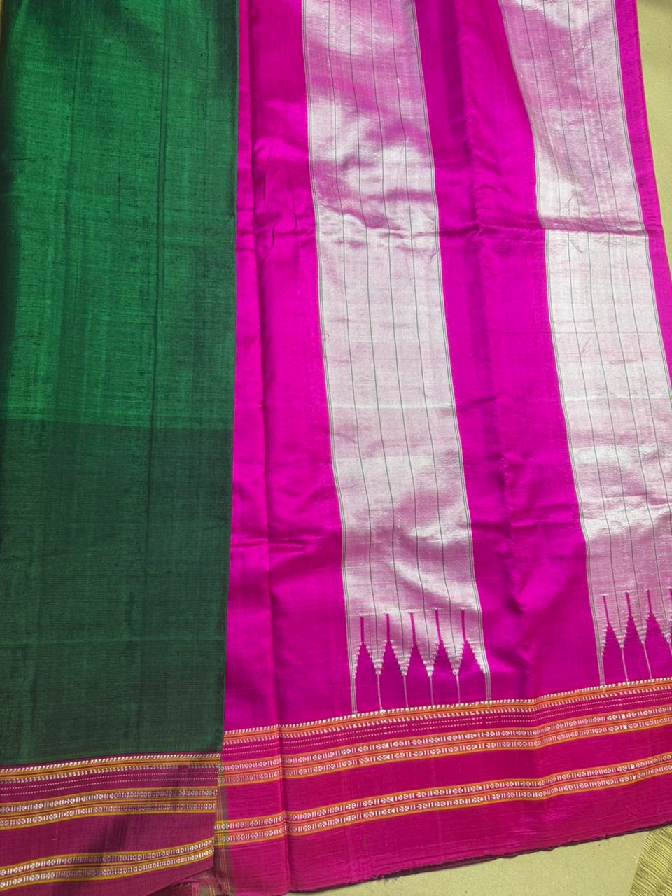 Pure Handloom Ilkal Special Gayatri Saree – Viscose by Cotton with Silk Pallu - Image 3