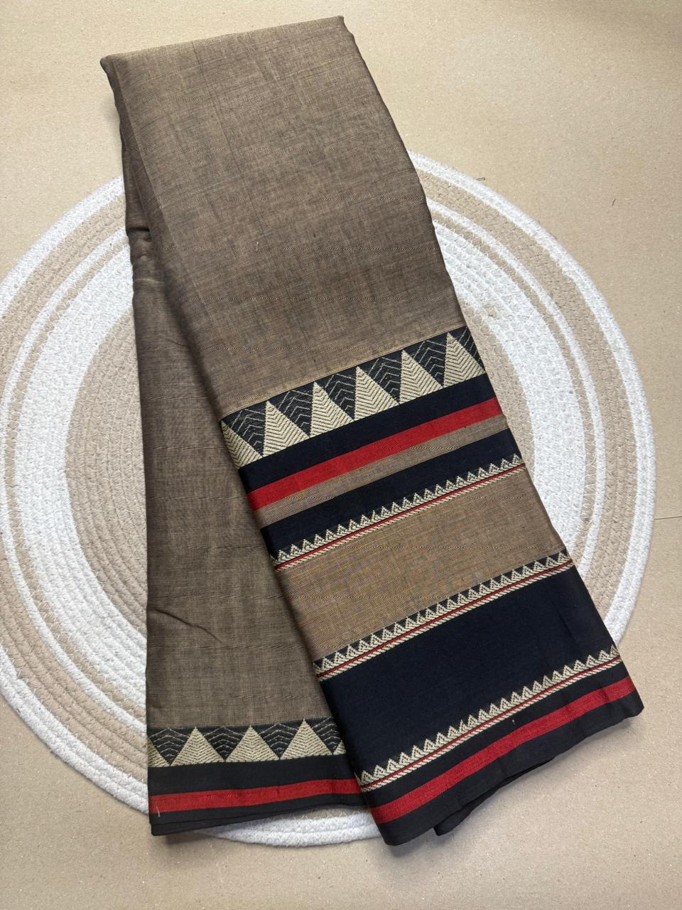 Premium Narayanpet Mercerised Cotton Saree – Multi-Colour Border - Image 2