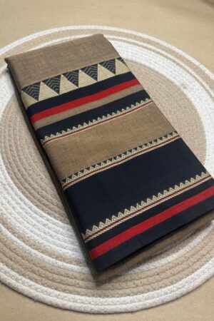 Premium Narayanpet Mercerised Cotton Saree – Multi-Colour Border