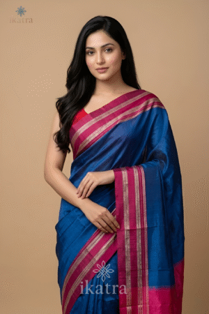 Pure Handloom Ilkal Special Gayatri Saree – Viscose by Cotton with Silk Pallu