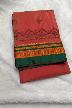 Kasuti Mercerised Cotton Saree – Elegant Tradition with Fine Detailing
