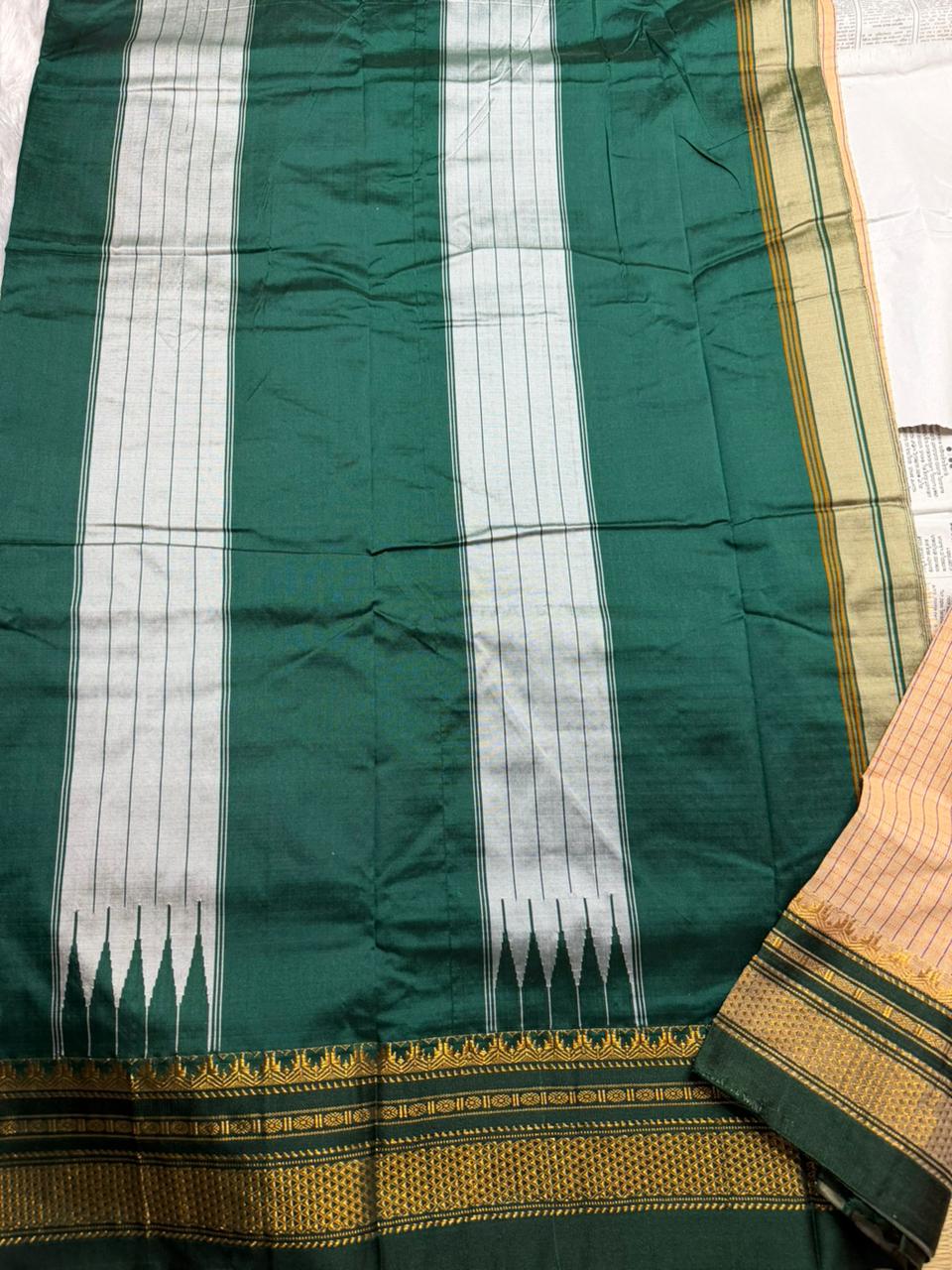 Ilkal Small Check Cotton Silk Saree - Image 4