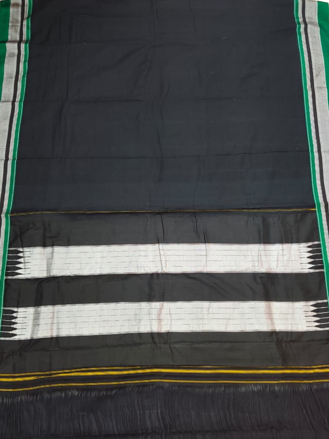 Black Ilkal Cotton Silk Handloom Saree – Chikki Paras Border