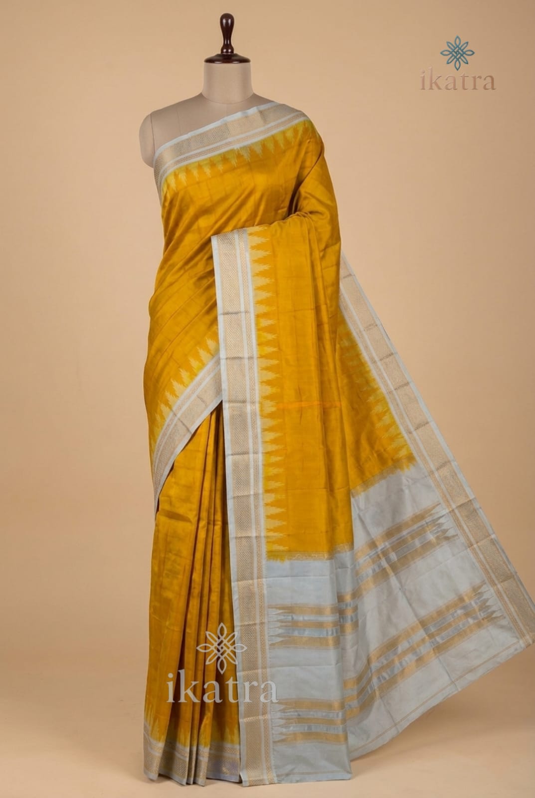 Yellow And White Mulberry Semi Silk Ilkal Saree With Rich Pure Silk Tope Pallu