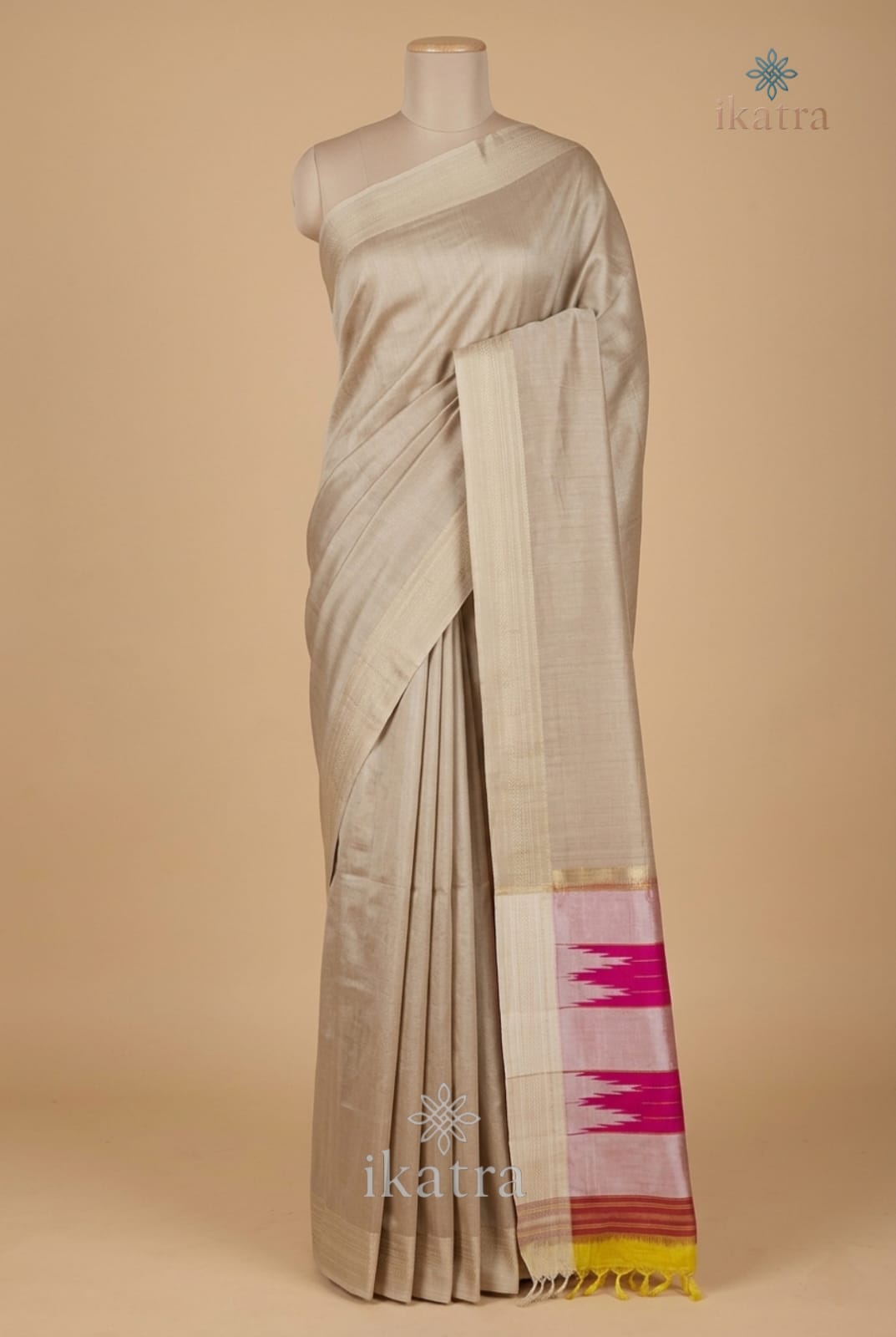 chikko color Ilkal Fancy Chikki Saree in Viscose Cotton with Rich Silk Pallu & Chikki Paras Border